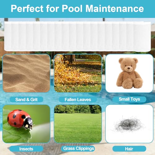 Zutflap 20 Pièce Filtre Skimmer Piscine Chaussettes Skimmer Piscine Panier pour Attraper Les Feuilles Cheveux Pool Skimmer Socks Nylon Élastique pour Aquarium Pool Exterieur Fontaine