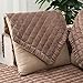 OstepDecor Couch Cover, Sofa Cover, Quilted Sectional Couch Covers, Velvet Sofa Slipcover for Dogs Cats Pet Love Seat Recliner Leather L Shaped, Armrest Backrest Cover, Coffee 28 x 28 Inches