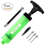 Dimples Excel Ball Pump for Soccer Basketball Football Volleyball Water Polo ball, Needles and Nozzles Included (1 Pack -- Green)