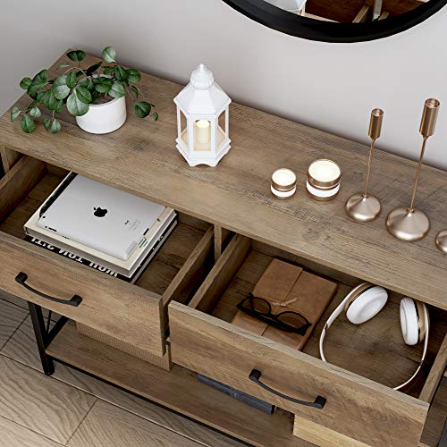 HOMECHO Console Table with Drawers, Tall Entryway Table with Storage
