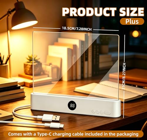 TDTOD Flat Book Lamp, Smart LED Book Light, Portable Reading Lamp with Timer and 3 Colour Lights, Rechargeable Panel Reading Lamp for Night Reading (Noir)