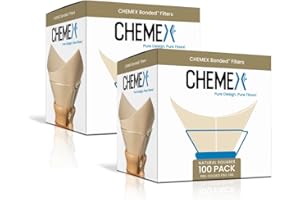 Chemex Bonded Filter - Natural Square - 100 Count (Pack of 2) - Exclusive Packaging