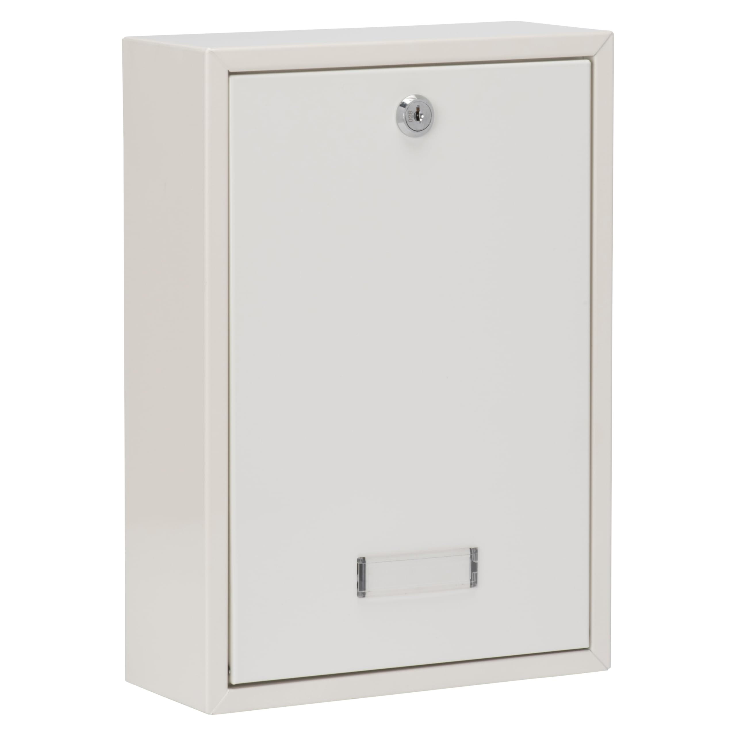 Burg-Wachter MB11 Forth Rear Access Gate & Wall Mounted Galvanised Steel Lockable Weatherproof Post Box - White - 25x35x10cm