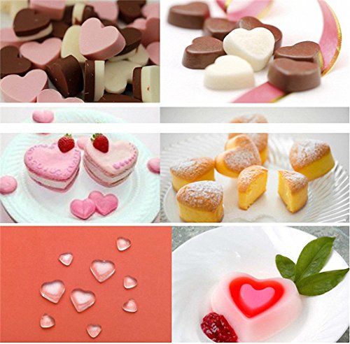 2-Pack Heart Silicone Molds - MoldFun Heart Craft Mold for Chocolate Soap Bath Bomb Lotion Bar Crayon Candy Gummy Cookie Muffin Cake Cupcake Baking Jello Ice Cube, Valentine's Day Party Gift - Thumbnail 6