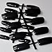 Flat Ultra Long Acrylic Nail Tips Pure Black Shiny Fake Nails Full Wrap Finger Press-On Nails Easily Use BL