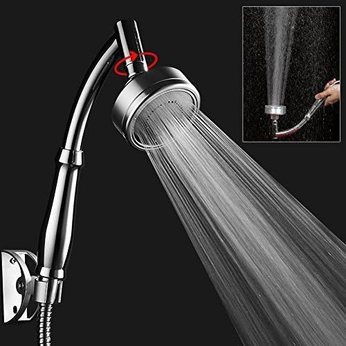 LEF Space Aluminum 4" Overhead Shower head and 360°Swivel Joint 50% Water-saving 300% Pressure Handheld Showerhead with Aluminum Alloy Bracket Holder