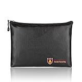 Fireproof Document Bags, A4 Size Waterproof and Fireproof Bag with Fireproof Zipper for iPad, Money, Jewelry, Passport, Document Storage