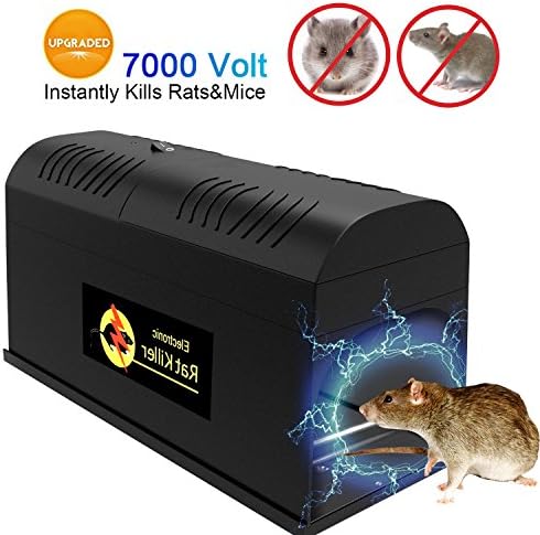 P PURNEAT Electronic Rat Traps,High Voltage Emitting, Swthome Mouse Traps Electronic,Effective and Powerful killer for rats,squirrels and other similar rodents (Black, 1pcs)