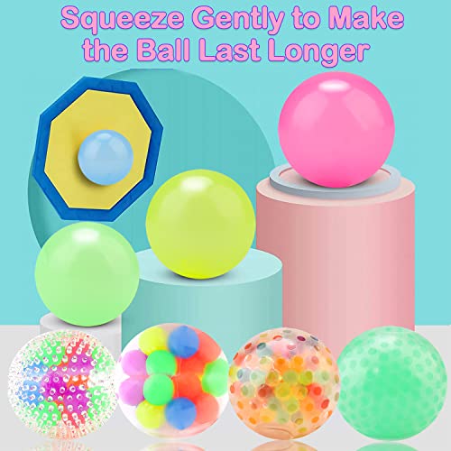 8Pack Stress Balls for Kids Original DNA Squishy Stress Balls Fidget Pack Colorful Squeezing Stress Relief Ball for Adults Squeeze Ball Sensory Ball Rainbow Stress Ball Ideal for Autism, Anxiety Bad Habits & More