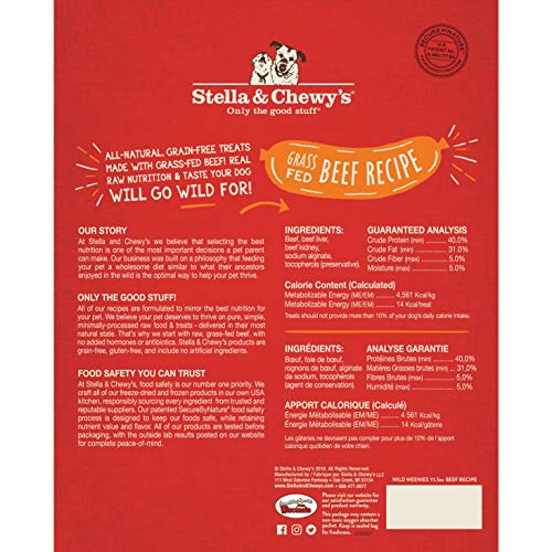 Stella & Chewy's Freeze-Dried Raw Beef Wild Weenies Dog Treats, 11.5 oz bag