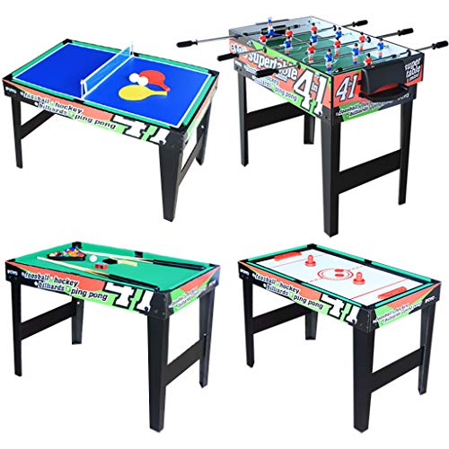 AIPINQI 31.5 Inch 4 in 1 Steady Multi Games Table, Mini Pool Table, Foosball Football Table, Air Hockey Table, Table Tennis Table Ping Pong Table, Kids Adult