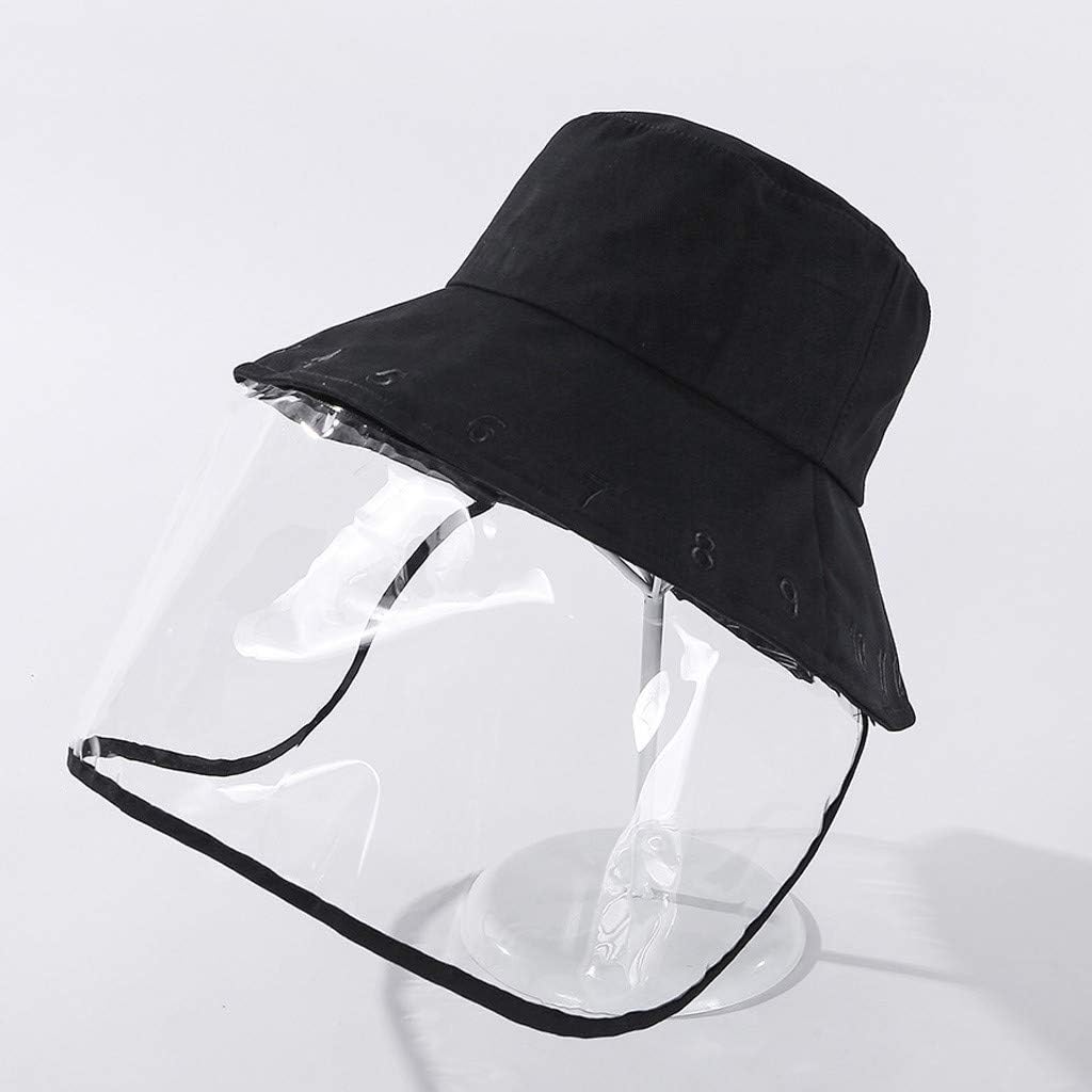 Karooch Protective Face Shield Cover Bucket Hat Anti Spitting Saliva Drool Fisherman Cap with Clear Facial Mask Windproof Dustproof Sand Proof Safety Mask Hat Anti-UV Splash Sun Hat for Women Men