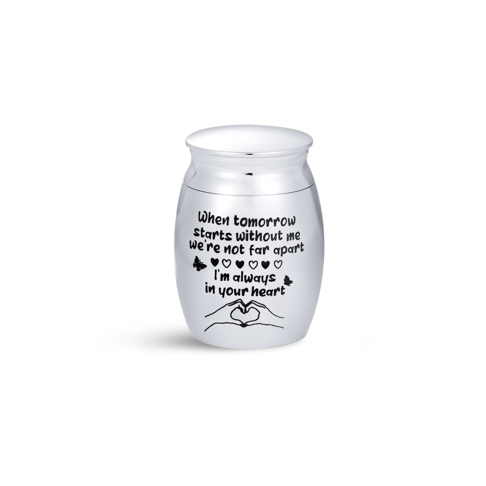 SBI Jewelry Small Urn for Ashes Adult Butterflies Women Mum Daughter Friend Love Beloved Family Dad Dog Cat Pet Cremation Adult Always In Your Heart