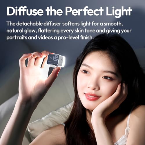 ULANZI DG01 Mini Cube Phone Light Portable LED Camera Light for DJI OSMO Pocket 4/3 Action Camera Sony zv-e 10 Canon r550,Support Magnetic Attraction & Type-C Charging for ULANZI JJ02 Tripod