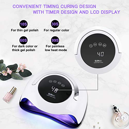 image for 120W UV LED Nail Lamp, Easkep Faster Nail Dryer for Gel Polish with 4 