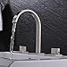 Rozin Brushed Nickel Widespread 3pcs Bathroom Sink Faucet Double Knobs Basin Vanity Mixer Tap