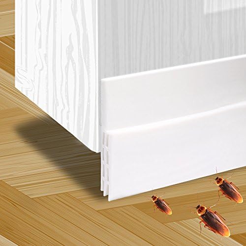 Premium Door Seals, Micobin Self Adhesive Weather Stripping Door Bottom Seal Strip, Under Door Sweep for Bugs Stopper Doors Draft Stopper, 2" Width X 39" Length (White)