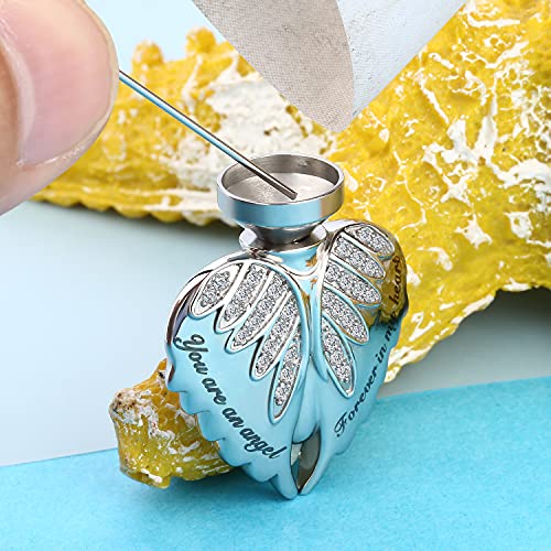 Pinsparkle Cremation Jewelry Angel Wings Necklace Urn Necklace for Ashes Keepsake Memorial Necklace Stainless Steel-You are an angel,Forever in my heart with Funnel Kit and Gift Box