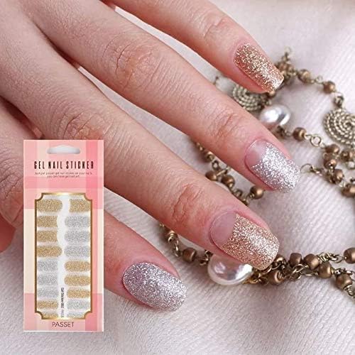 Passet Gel Nail Sticker and Water Tattoo (002) 22 Nail Strips with Nail Filer