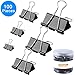 AUSTOR 100 Pcs Binder Clips Paper Clamp Clips Assorted 6 Sizes, Black
