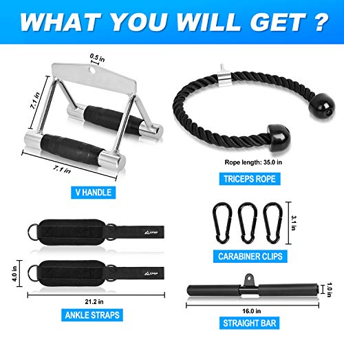 CFBF Cable LAT Pulldown Attachments for Weight Lifting, Cable Machine Attachment with Multi