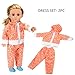 FairyStar American Girl Doll Clothes Wardrobe Makeover (10pcs), 5 Outfits American Girl Doll Accessories Set Clothes, Fits 18
