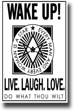 Thelema Poster - Aleister Crowley Unicursal Hexagram Thelema Magick Golden Dawn 11 x 17