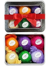 Bath Bomb Gift Set Kit - 6 Vegan All Natural Essential Oil Lush Fizzies. Organic Shea and Cocoa Soothe Dry Skin.Best bath bombs gift for women,teen girls,birthdays.Add to Bath Bubbles - Bath Basket