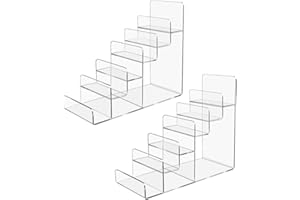 WEIHAOSKY Acrylic Wallet Display Stand Purse Handbag Organizer, Clear Jewelry Riser Display Stand Purse Display Rack, Acrylic Display Shelf for Cosmetic Perfume Jewelry Sunglasses Handbag (2 PCS-6 Tier)