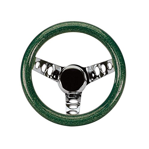 9-3/4 Inch Green Metalflake Steering Wheel, 5-1/2 Dish