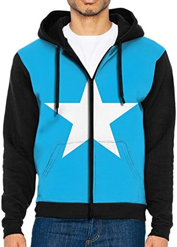 JIN HUA XU Somalia Flag Men's Hoodie Custom Made Impact Color Sweater With Zipper