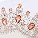 Tgirls Baroque Bridal Wedding Crowns and Tiaras Bride Princess Flower Rhinestone Headband Jewelry for Women and Girls (Rose Gold)