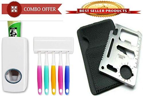 Unique Gadget Buy Toothpaste Dispenser with Free Stainless Steel Survival Toolkit - CMTH11