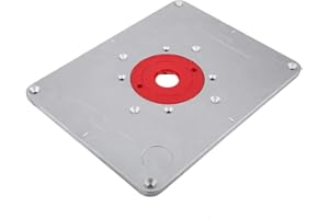 PSSOPP Aluminum Alloy Router Table Insert Plate with Insertion and Install Screws for DIY Woodworking Engraving Machine Router Table Plate, 11.81 x 9.25 x 0.37 inch