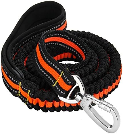 Sporer@Pething Dog Leash Reflective Training Bungee Leash Elastic Dog Pet Lead Leash with Control Handle 4.3-6.9 Feet (orange)