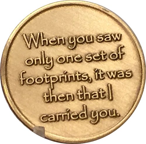 Footprints In The Sand - Serenity Peace Within The Storm Bronze Medallion Chip Set