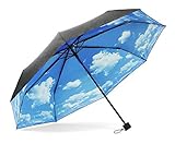 ColorDrip Unisex Adult's Blue Sky White Clouds Folding Travel Umbrella