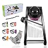Masthome-Adjustable-Mandoline-Slicer-with-Cut-Proof-Gloves-Stainless-Steel-Food-Julienne-Slicer-for-Fruits-Potato-Tomato-Onion-Cheese-Salads Masthome Mandolin Slicer,3 in 1 Mandoline Vegetable Slicer and Chopper,Adjustable Kitchen Food Julienne Cutter for…