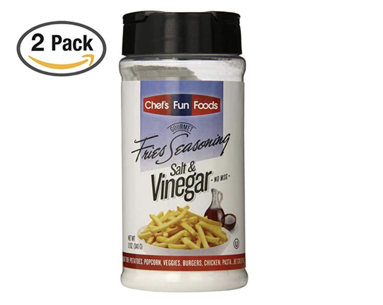 Gourmet Fries Seasonings Bottle, Salt and Vinegar, 12 Ounce (2 Pack) Grocery