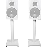 Rockville RS21W 21 inch Steel Bookshelf Speaker Stands, 60 lbs Capacity, Anti-Vibration Foam, Cable Management, for Home Audio and Studio Monitoring