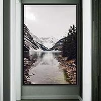 Framed Canvas Wall Art Mountain Lake View Global Landscape Mountain Multicolor Photography Relax/Calm - 16x24 inches