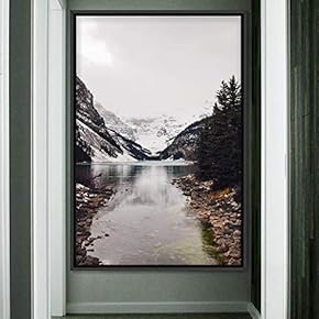 signwin Framed Canvas Wall Art Mountain Lake View...