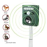Redeo Solar Animal Repeller Ultrasonic Animal Repellent Repel Cat Squirrel Skunk Chipmunk Rabbit and Other Unwanted Animals Away