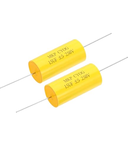 PATIKIL 10uF 250V Axial Lead Film Capacitor, CBB20, Yellow