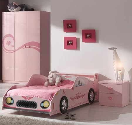 Traumhaft 3 Tlg Madchen Kinderzimmer In Pink Autobett Kleiderschrank Nachttisch Amazon De Kuche Haushalt