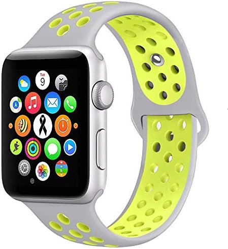 Alfheim Strap Compatible with Apple Watch 38mm/40mm - Soft Silicone Breathable Holes Durable - Two Color Design Sport Replacement Wristband for iwatch Series 4/3/2/1