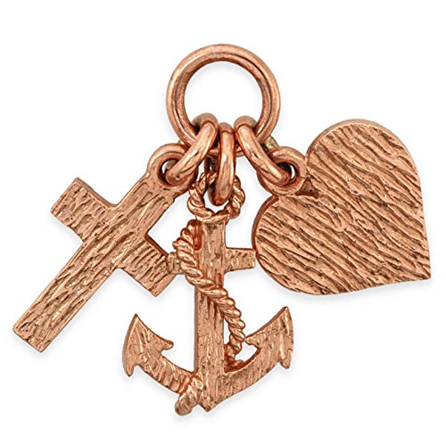 9ct Rose Gold FAITH, HOPE & CHARITY Pendant / Charm (3.3g) Amazon.co