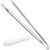 Vybiekr Stainless Steel Blackhead Remover, Pimple Extractor, Pimple Popper, Comedone Extractor, Surgical Grade Acne Treatment Tool, 3rd Generation Blemish Removal Kit for Face, Nose, T-Zone, 2Pcs