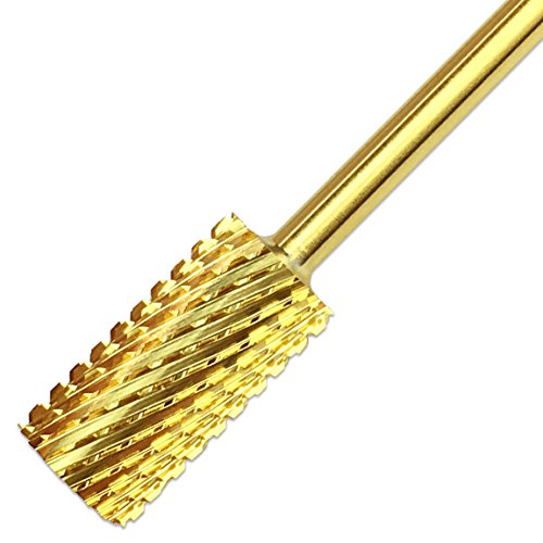 Pana 3/32" Safety Nail Carbide Bit - Gold Large Barrel Head (Grit: Extra Coarse - XC) for Electric Dremel Drill Machine