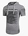 Coofandy Men's Hipster Hip-Hop Longline Premium Tee Pullover Hooded Fashion T-shirt with Side Zipper,Grey,X-Large